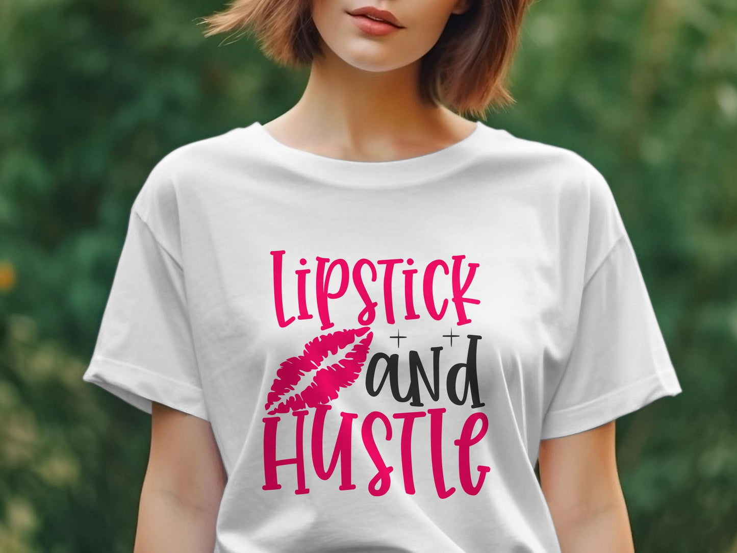 Lipstick and Hustle Women's tee shirt - Premium t-shirt from MyDesigns - Just $19.95! Shop now at Lees Krazy Teez