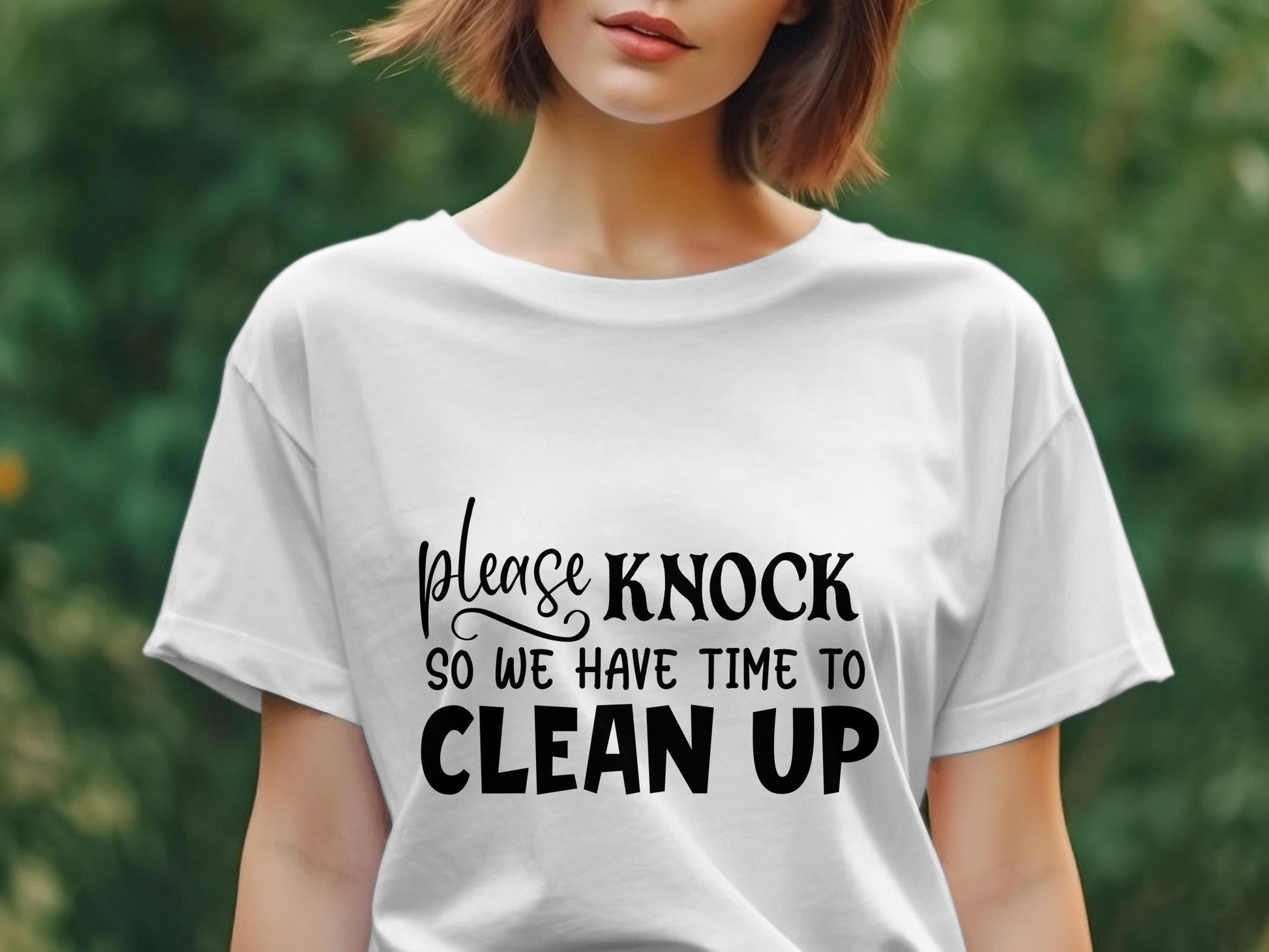 please knock so we have time to clean up awesome Women's t-shirt - Premium t-shirt from MyDesigns - Just $19.95! Shop now at Lees Krazy Teez