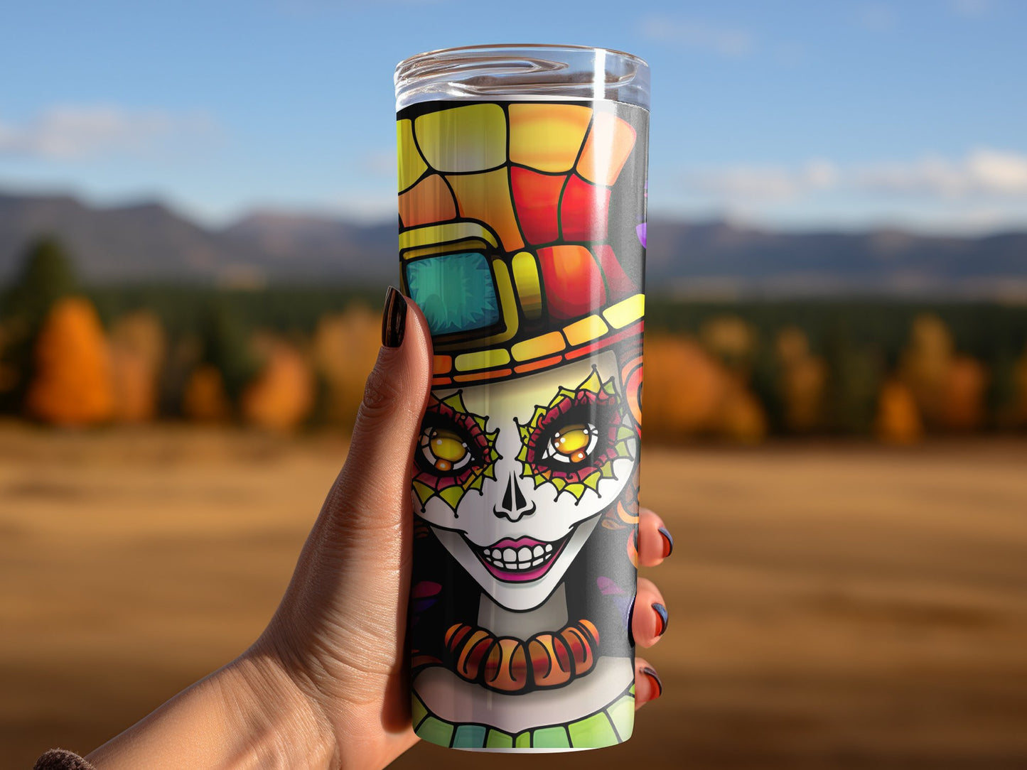 Halloween demonic Mom 20oz skinny tumbler - Premium tumbler from MyDesigns - Just $26.95! Shop now at Lees Krazy Teez