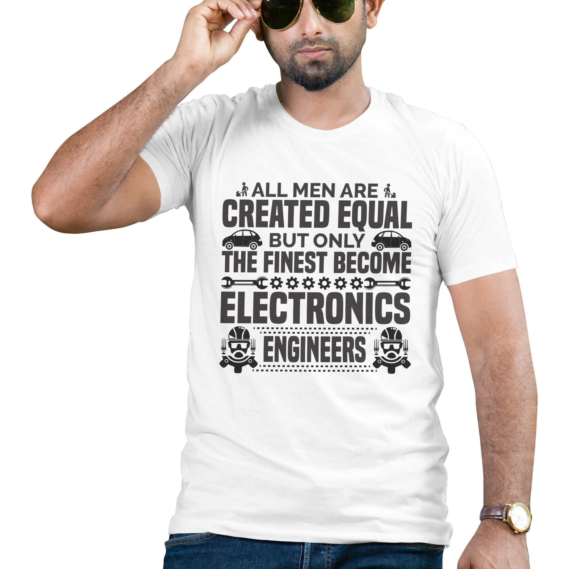 All men are created equal but only the finest become electronics engineers t-shirt - Premium t-shirt from MyDesigns - Just $19.95! Shop now at Lees Krazy Teez