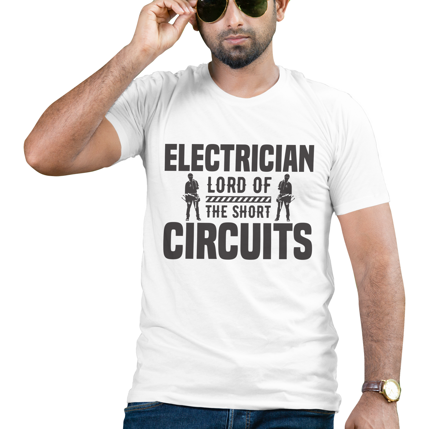 Electrician lord of the short circuits t-shirt - Premium t-shirt from MyDesigns - Just $19.95! Shop now at Lees Krazy Teez