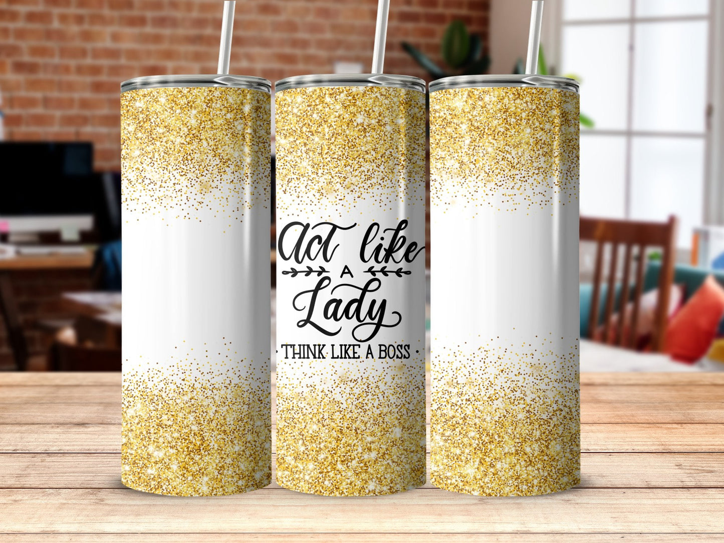 Act like a lady think like a boss 20oz skinny tumbler - Premium tumbler from MyDesigns - Just $29.95! Shop now at Lees Krazy Teez