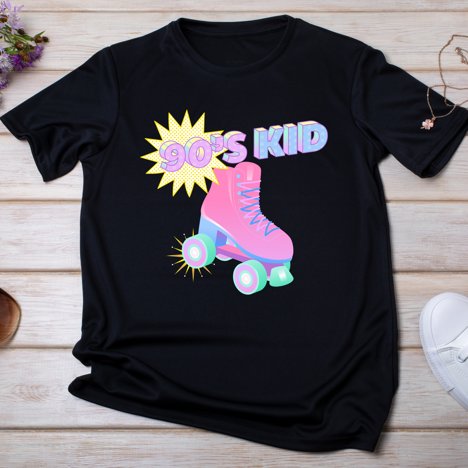 90s kid awesome ladies tee - cool vintage t shirt - Premium t-shirt from Lees Krazy Teez - Just $19.95! Shop now at Lees Krazy Teez