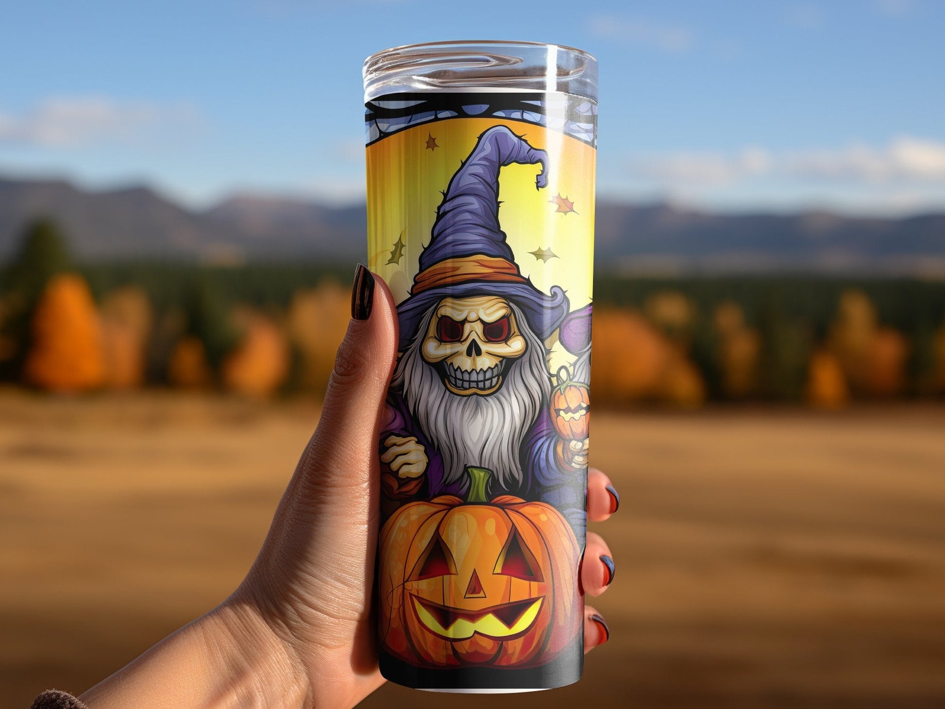 3d Halloween Gnomes 20oz skinny tumbler wrap - Premium tumbler from MyDesigns - Just $29.95! Shop now at Lees Krazy Teez