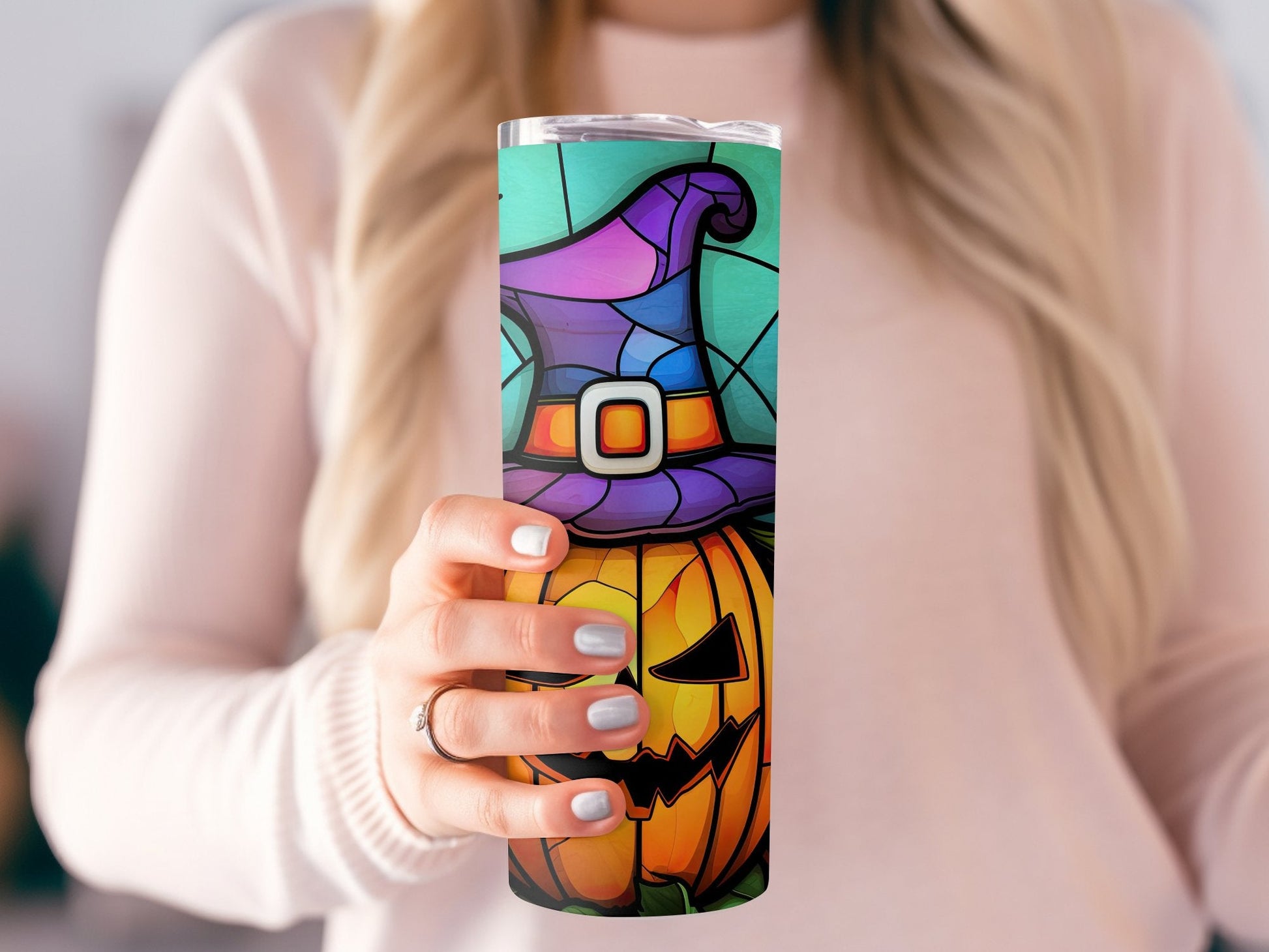 3d Pumpkins dressed as witches Horror tumbler - Premium tumbler from MyDesigns - Just $29.95! Shop now at Lees Krazy Teez