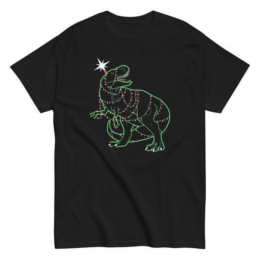 Dinosaur wrapped in christmas lights funny t-shirt - Premium t-shirt from MyDesigns - Just $19.95! Shop now at Lees Krazy Teez