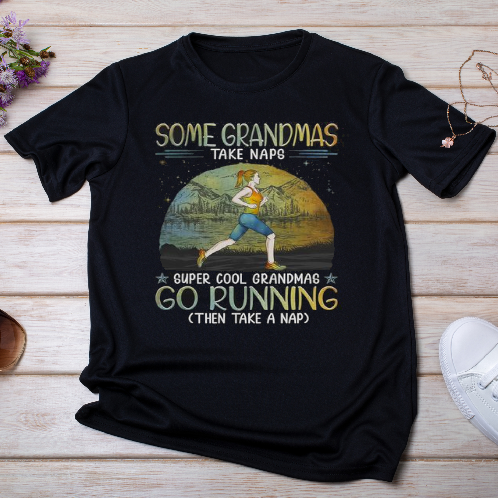 Some Grandmas take naps super cool Grandmas go running t-shirt - Premium t-shirt from MyDesigns - Just $16.95! Shop now at Lees Krazy Teez
