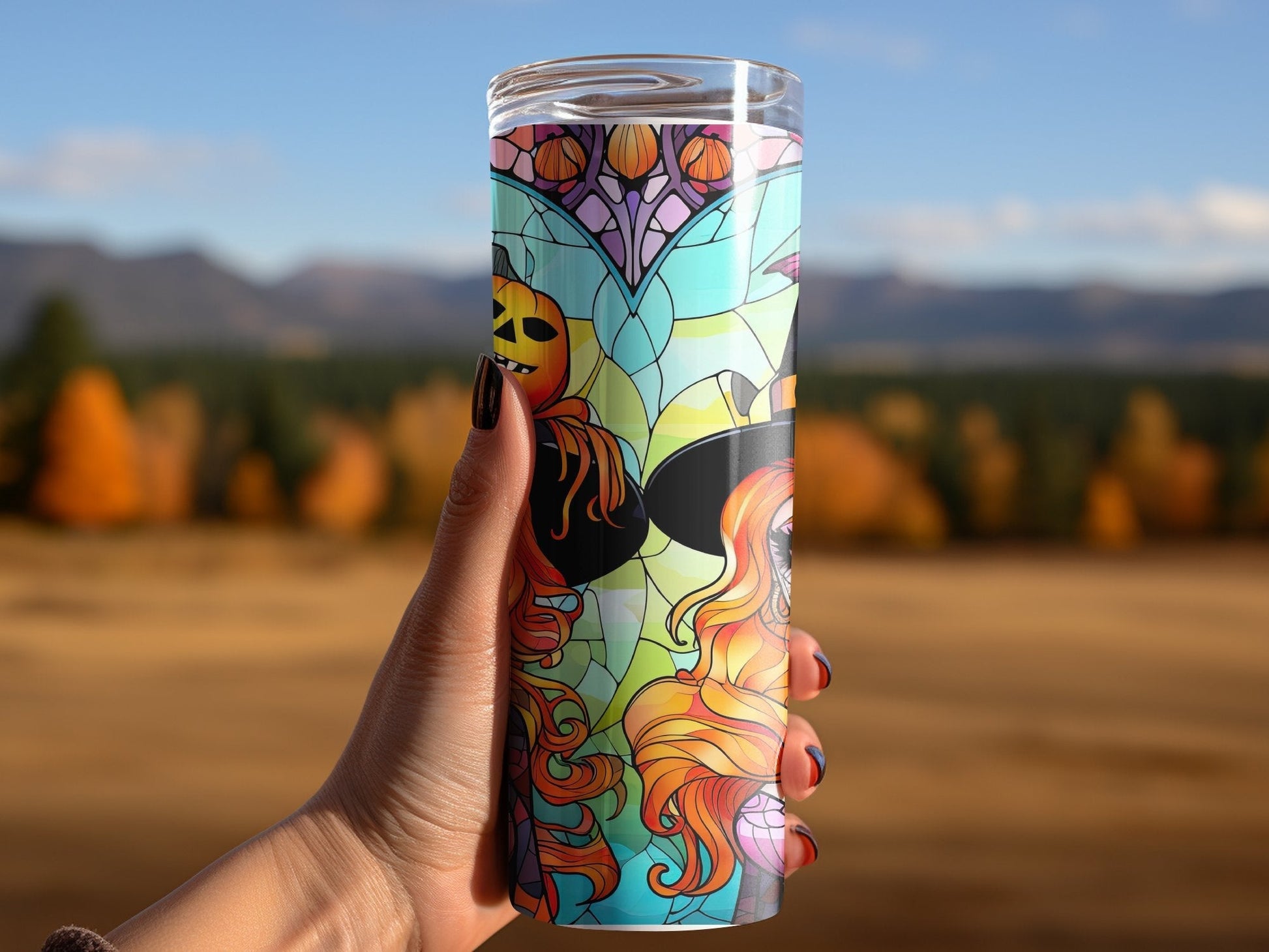Halloween witch mummys 20oz skinny tumbler - Premium tumbler from MyDesigns - Just $26.95! Shop now at Lees Krazy Teez