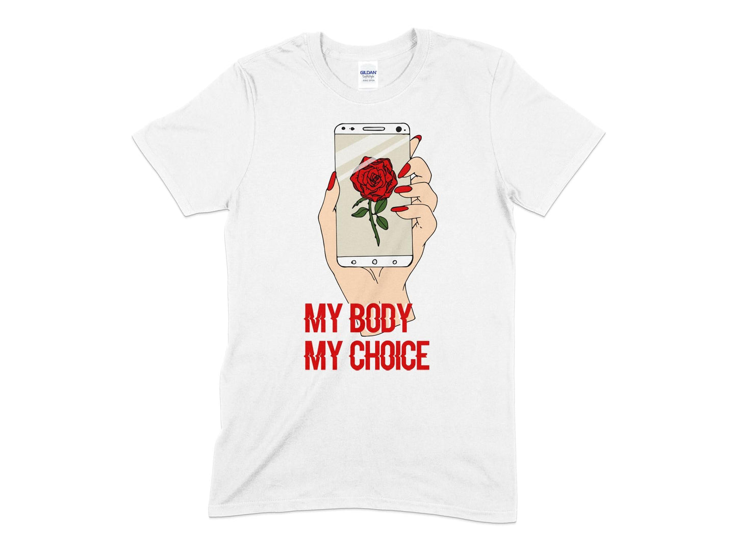 My body my choice phone Unisex t-shirt - Premium t-shirt from MyDesigns - Just $19.95! Shop now at Lees Krazy Teez