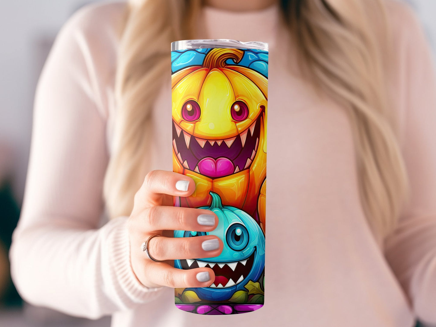 3d monster pumpkins laughints 20oz skinny tumbler - Premium tumbler from MyDesigns - Just $29.95! Shop now at Lees Krazy Teez