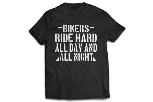 Bikers ride hard all day and all night Men's t-shirt - Premium t-shirt from MyDesigns - Just $21.95! Shop now at Lees Krazy Teez