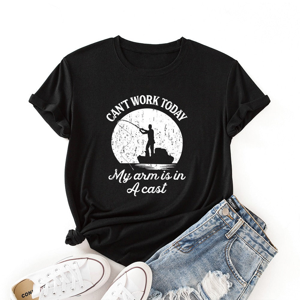 Can't work today my arm is in a cast - Funny Womens fishing t-shirts - Premium t-shirt from eprolo - Just $19.95! Shop now at Lees Krazy Teez