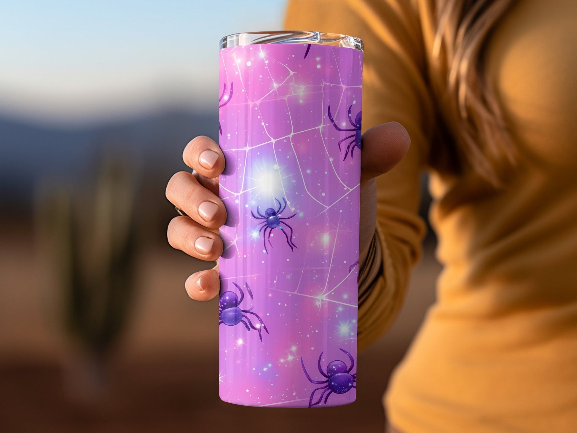 Spiders in pink web - 20oz skinny sublimation tumbler - Premium tumbler from MyDesigns - Just $29.95! Shop now at Lees Krazy Teez