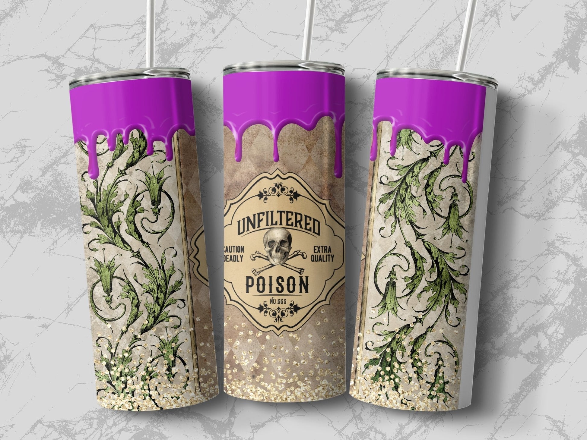 Unfiltered Poison Straight 20oz skinny sublimation tumbler - Premium tumbler from MyDesigns - Just $29.95! Shop now at Lees Krazy Teez