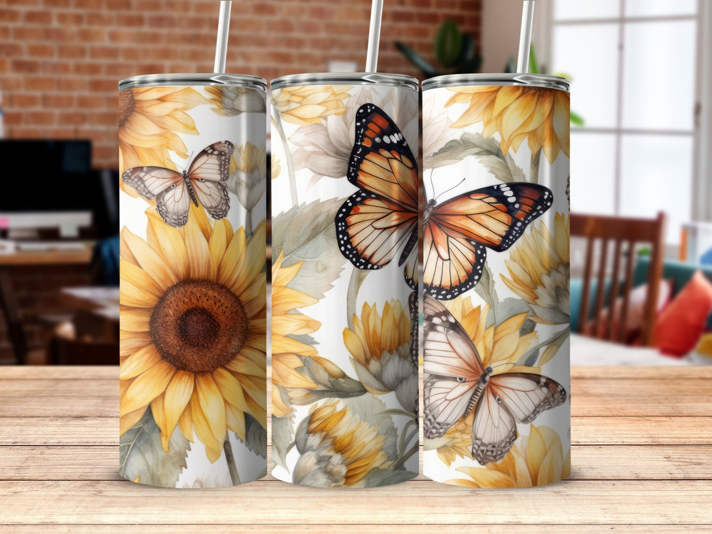 3d Summer sun Flower Tumbler 20oz skinny tumbler - Premium tumbler from MyDesigns - Just $29.95! Shop now at Lees Krazy Teez