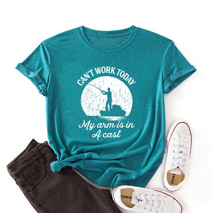 Can't work today my arm is in a cast - Funny Womens fishing t-shirts - Premium t-shirt from eprolo - Just $19.95! Shop now at Lees Krazy Teez