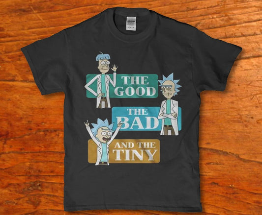 The good the bad and the tiny Rick and Morty t-shirt - Premium t-shirt from MyDesigns - Just $19.95! Shop now at Lees Krazy Teez