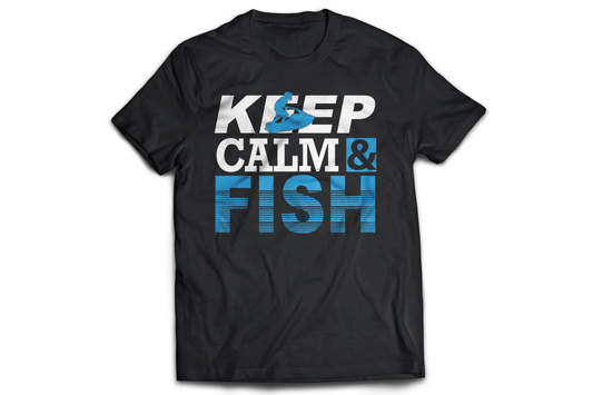 Keep calm and fish t-shirt - Premium t-shirt from MyDesigns - Just $21.95! Shop now at Lees Krazy Teez
