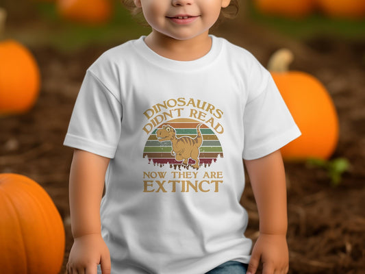 Dinosaurs Didnt Read now they are extinct boys youth t-shirt - Premium t-shirt from MyDesigns - Just $19.95! Shop now at Lees Krazy Teez