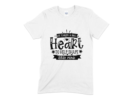 It takes a big heart to help shape little minds Unisex Men's Women's t-shirt - Premium t-shirt from MyDesigns - Just $19.95! Shop now at Lees Krazy Teez