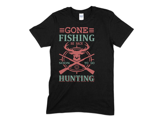 Gone fishing be back soon to go hunting - Premium t-shirt from MyDesigns - Just $19.95! Shop now at Lees Krazy Teez