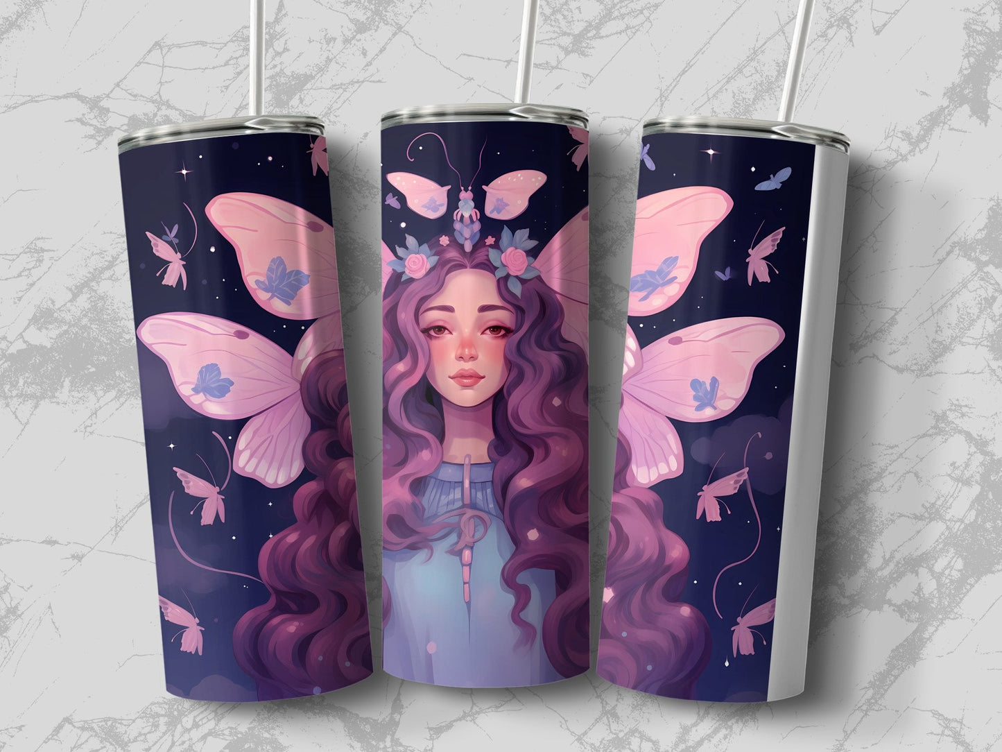 Witch pink butterfly  20oz skinny sublimation tumbler - Premium tumbler from MyDesigns - Just $29.95! Shop now at Lees Krazy Teez