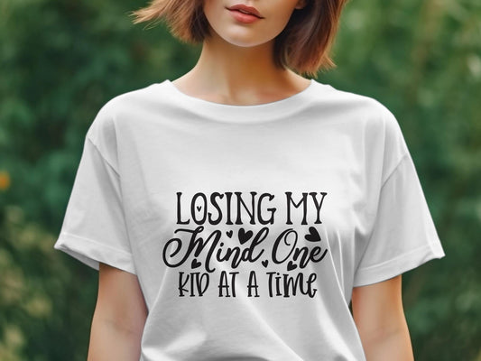 Losing My Mind One Kid At a Time Women's tee shirt - Premium t-shirt from MyDesigns - Just $19.95! Shop now at Lees Krazy Teez