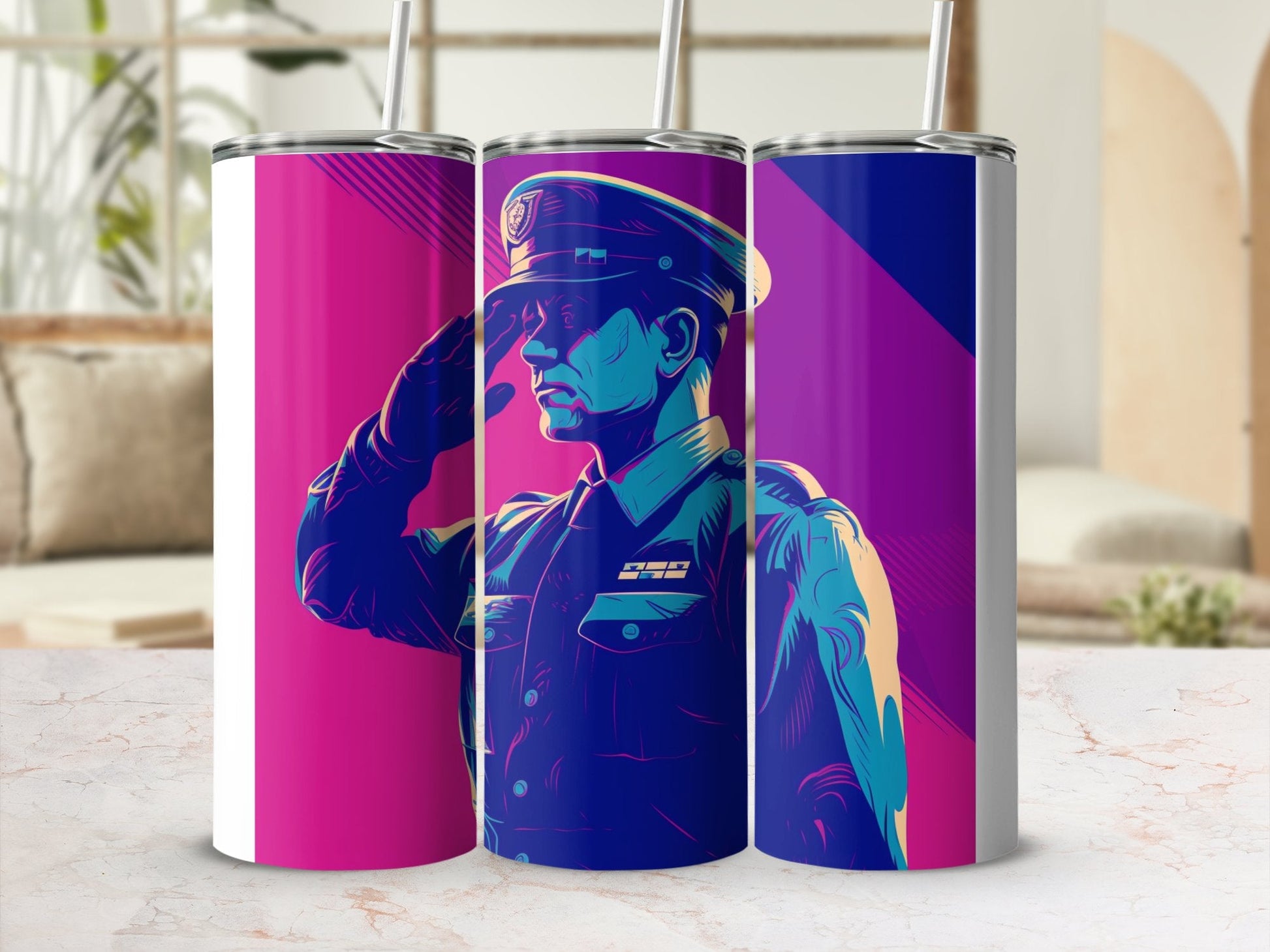 Neon soldier 20oz skinny tumbler wrap - Premium tumbler from MyDesigns - Just $26.95! Shop now at Lees Krazy Teez