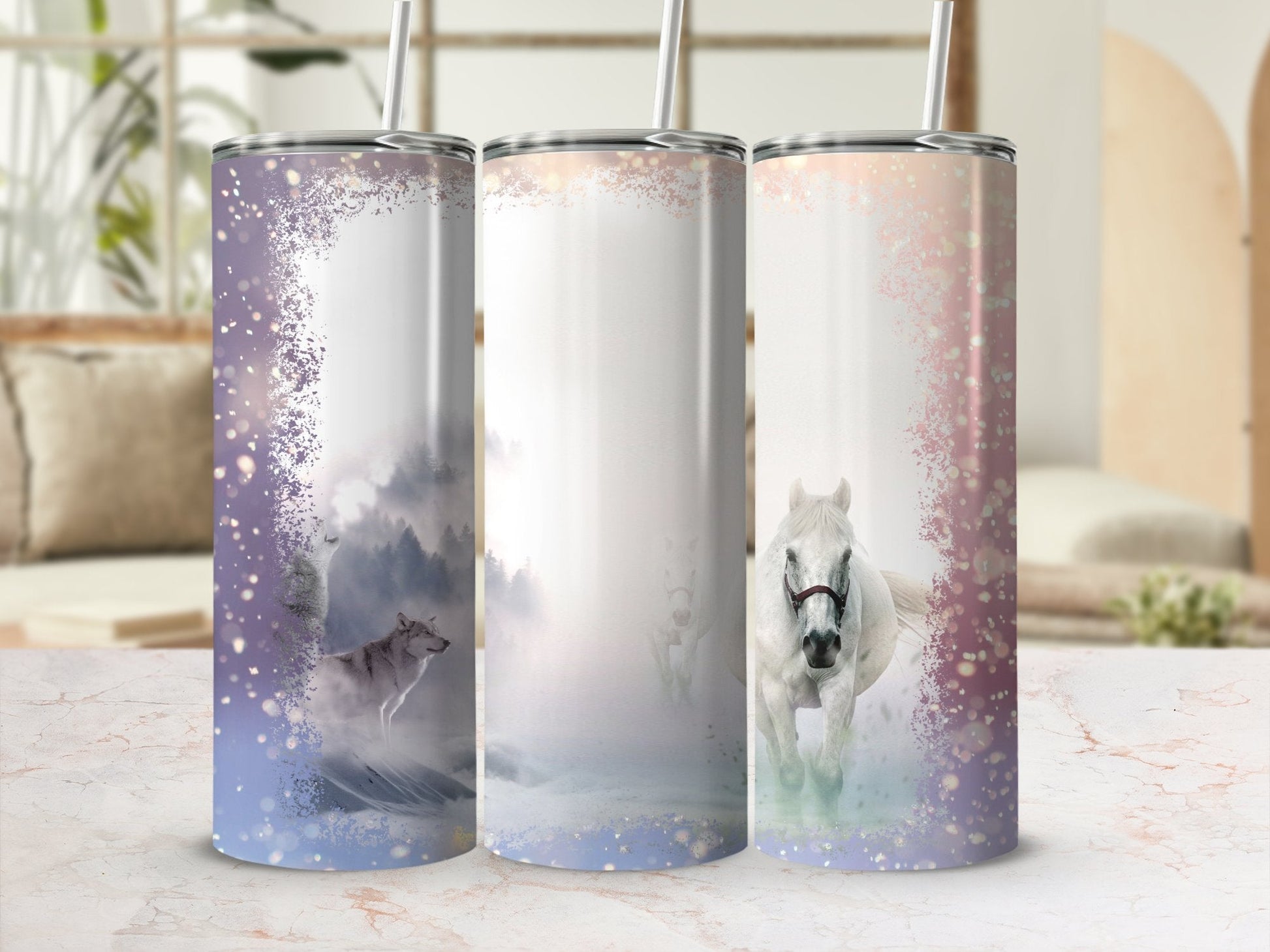 Winter ArhSalamander Winter horse skinny 20 oz tumbler - Premium tumbler from MyDesigns - Just $29.95! Shop now at Lees Krazy Teez