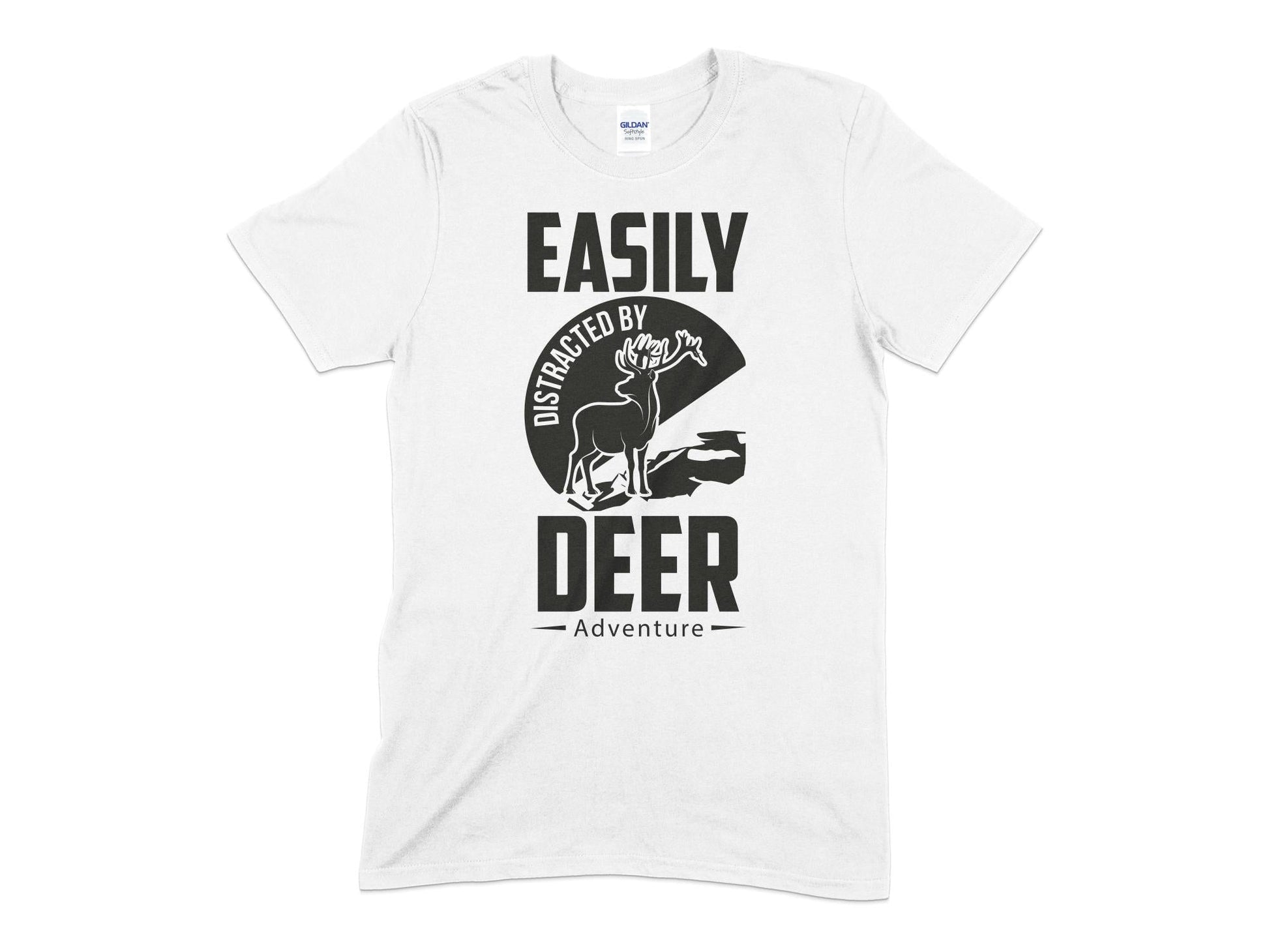 Easily distracted by deer adventure hunting t-shirt - Premium t-shirt from MyDesigns - Just $21.95! Shop now at Lees Krazy Teez