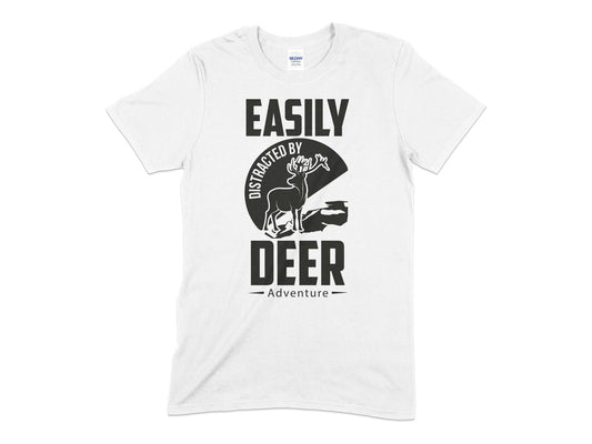 Easily distracted by deer adventure hunting t-shirt - Premium t-shirt from MyDesigns - Just $21.95! Shop now at Lees Krazy Teez