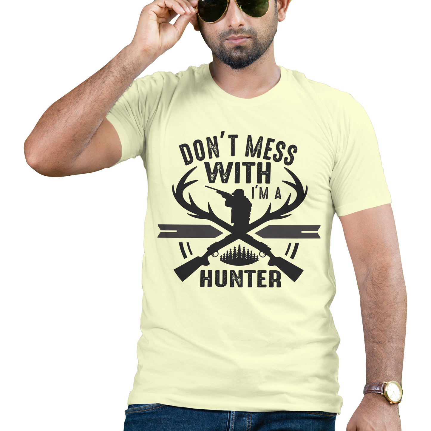 Dont mess with im a hunter t-shirt - Premium t-shirt from MyDesigns - Just $16.95! Shop now at Lees Krazy Teez