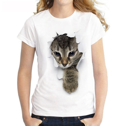 3D cat Print Casual graphic - Women's Animal t-shirt - Premium t-shirt from eprolo - Just $19.95! Shop now at Lees Krazy Teez