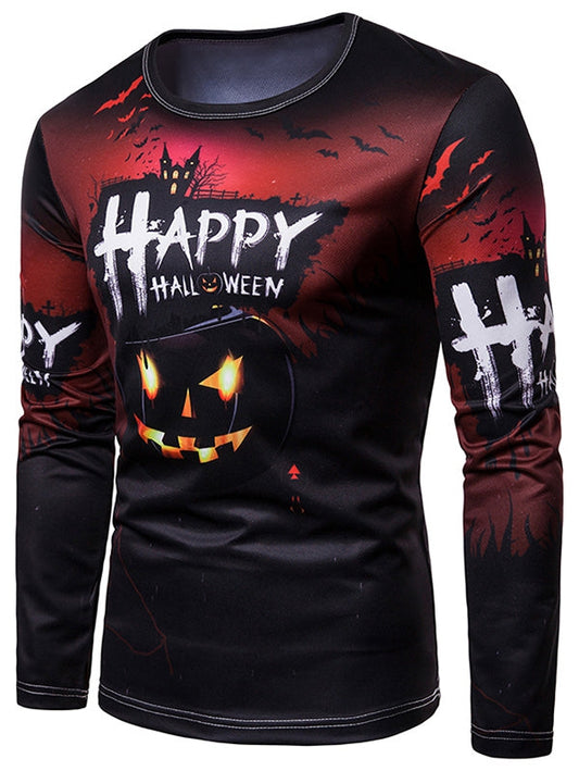 Happy Halloween Pumpkin Print Casual spooky season 2023 Men's T-shirt - Premium t-shirt from eprolo - Just $24.95! Shop now at Lees Krazy Teez