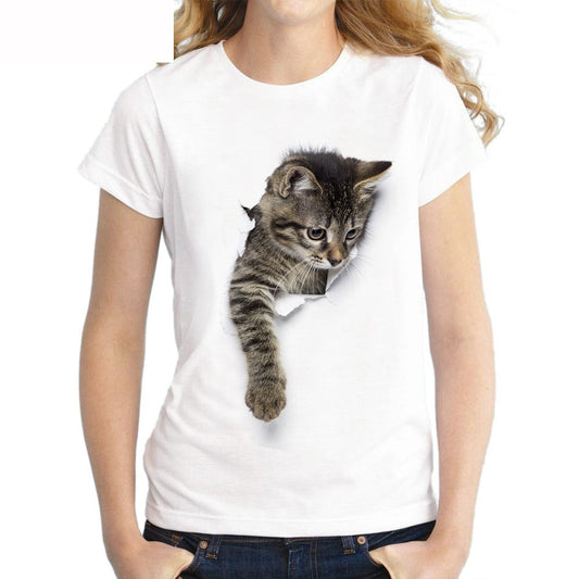 3D cat Print Casual graphic - Women's Animal t-shirt - Premium t-shirt from eprolo - Just $19.95! Shop now at Lees Krazy Teez