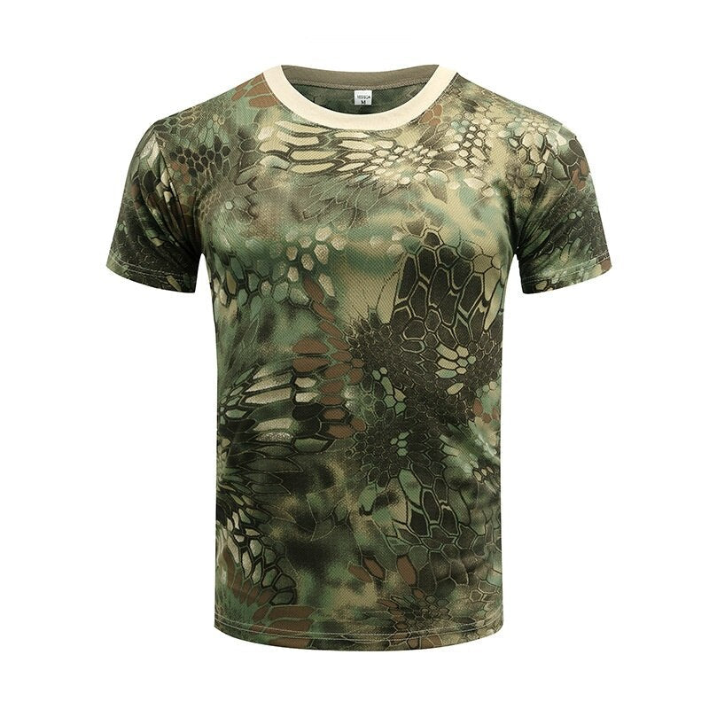 Rapid Dry Camo Tactical Shirt: Short Sleeve Men's for Hiking and Hunting - Premium t-shirt from eprolo - Just $24.95! Shop now at Lees Krazy Teez