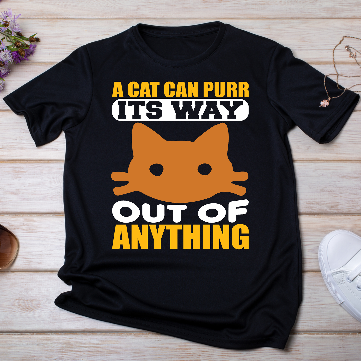 A cat can purr it's way out of anything animal t-shirt - Premium t-shirt from Lees Krazy Teez - Just $19.95! Shop now at Lees Krazy Teez