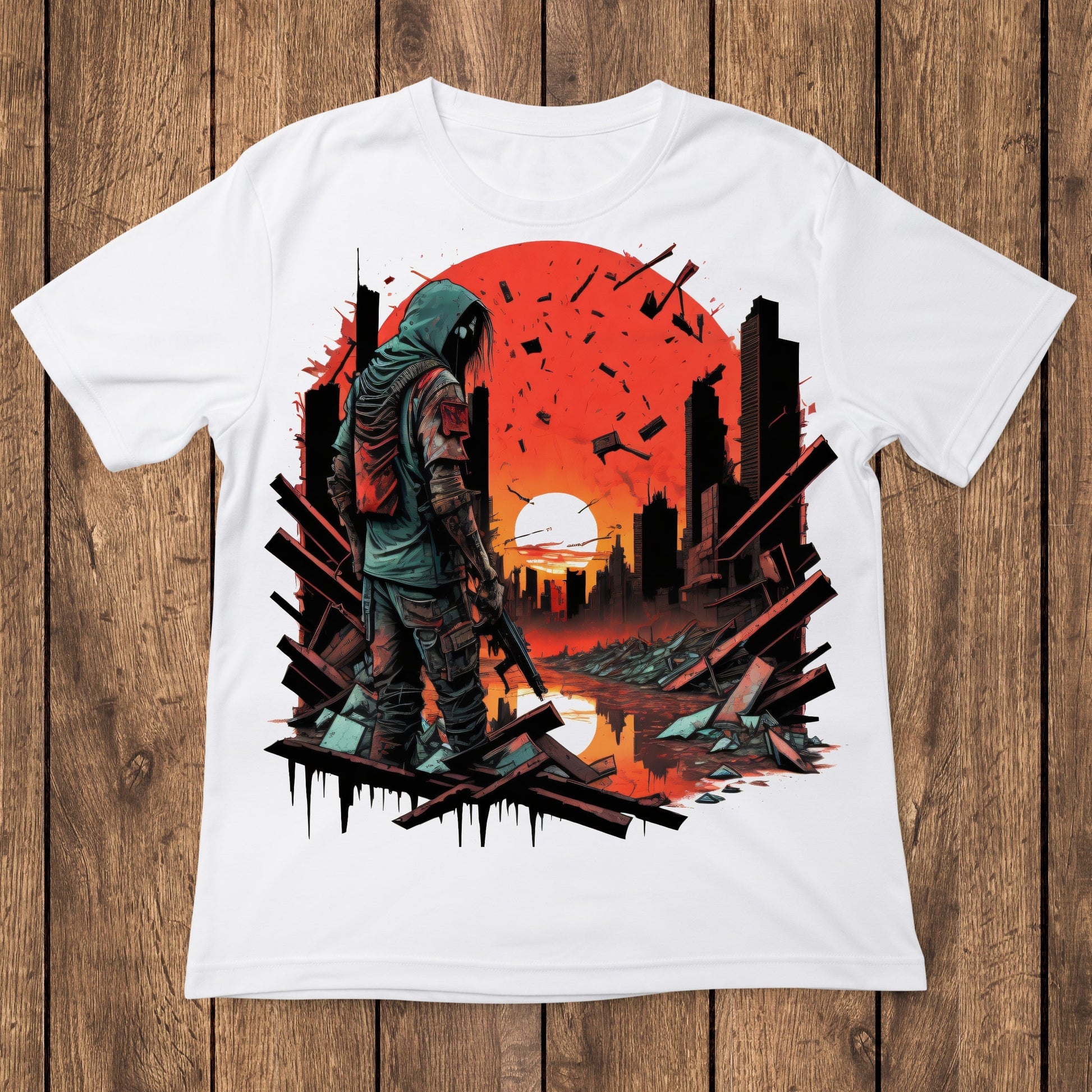 A desolate post-apocalyptic cityscape t-shirt - Premium t-shirt from Lees Krazy Teez - Just $24.95! Shop now at Lees Krazy Teez