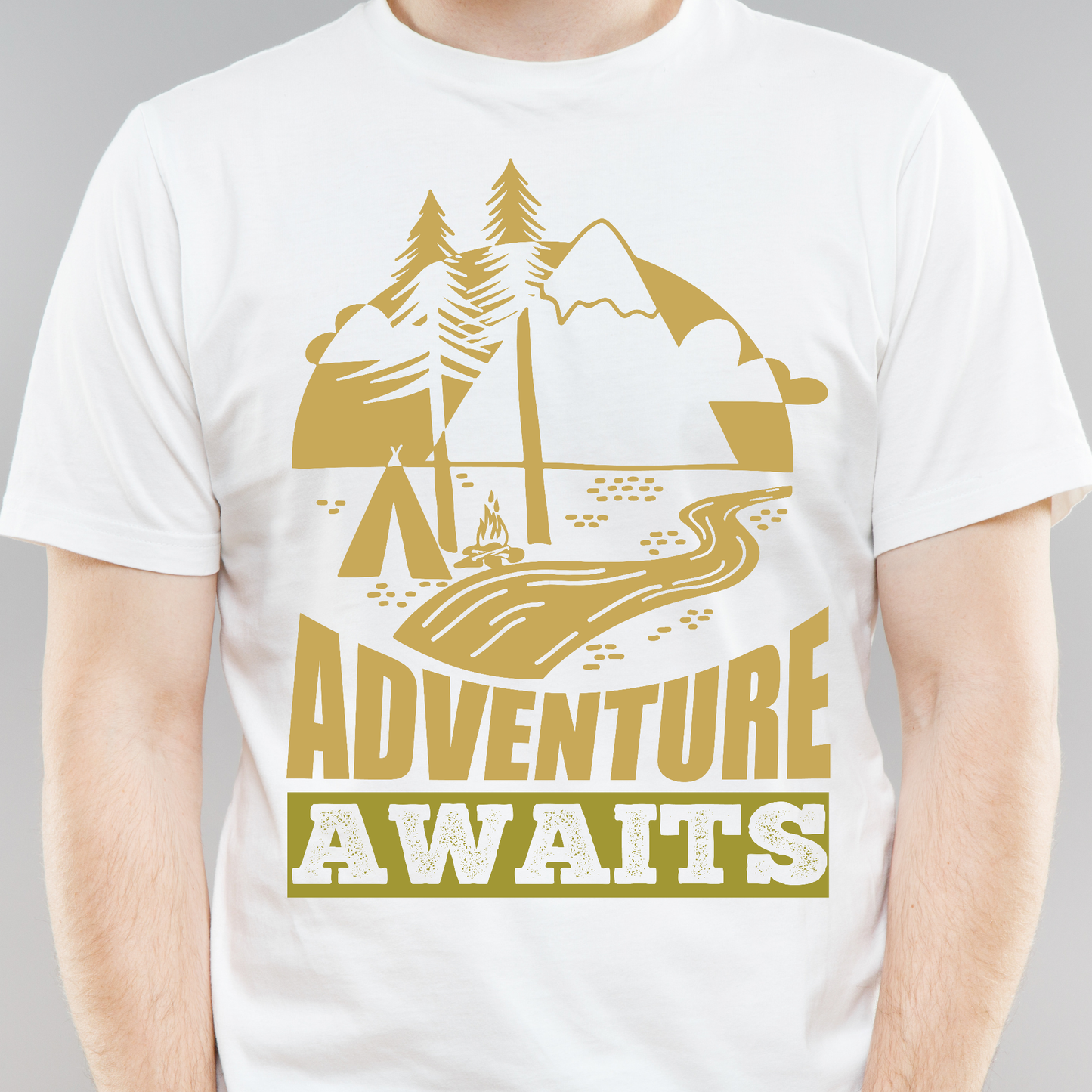 Adventure awaits camping Men's trendy t shirt - Premium t-shirt from Lees Krazy Teez - Just $21.95! Shop now at Lees Krazy Teez