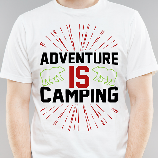 Adventure is camping Men's trendy t shirt - Premium t-shirt from Lees Krazy Teez - Just $21.95! Shop now at Lees Krazy Teez