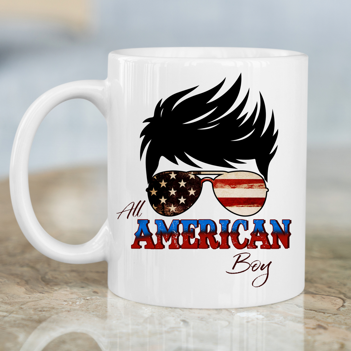 All American boy Fourth of July Mug - Premium mugs from Lees Krazy Teez - Just $24.95! Shop now at Lees Krazy Teez