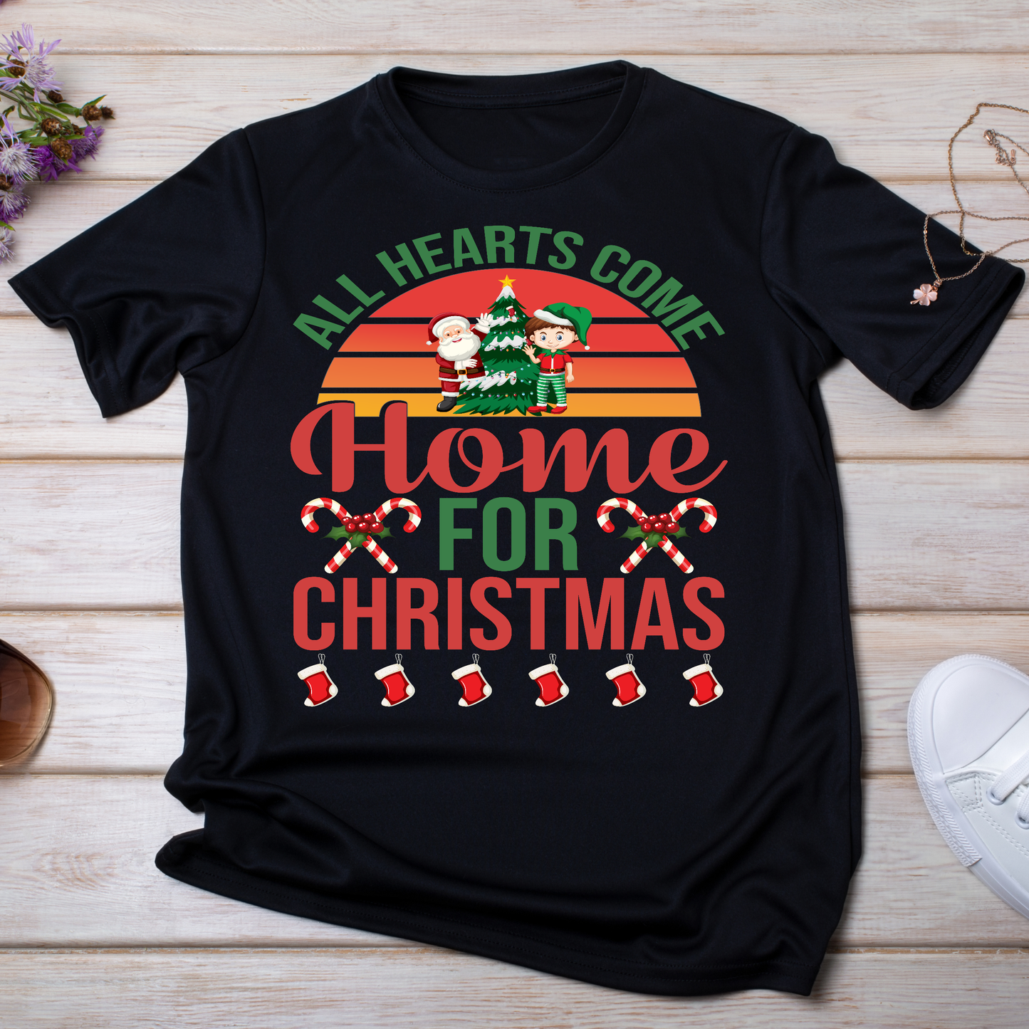 All hearts come home for Christmas Women's t-shirt - Premium t-shirt from Lees Krazy Teez - Just $19.95! Shop now at Lees Krazy Teez