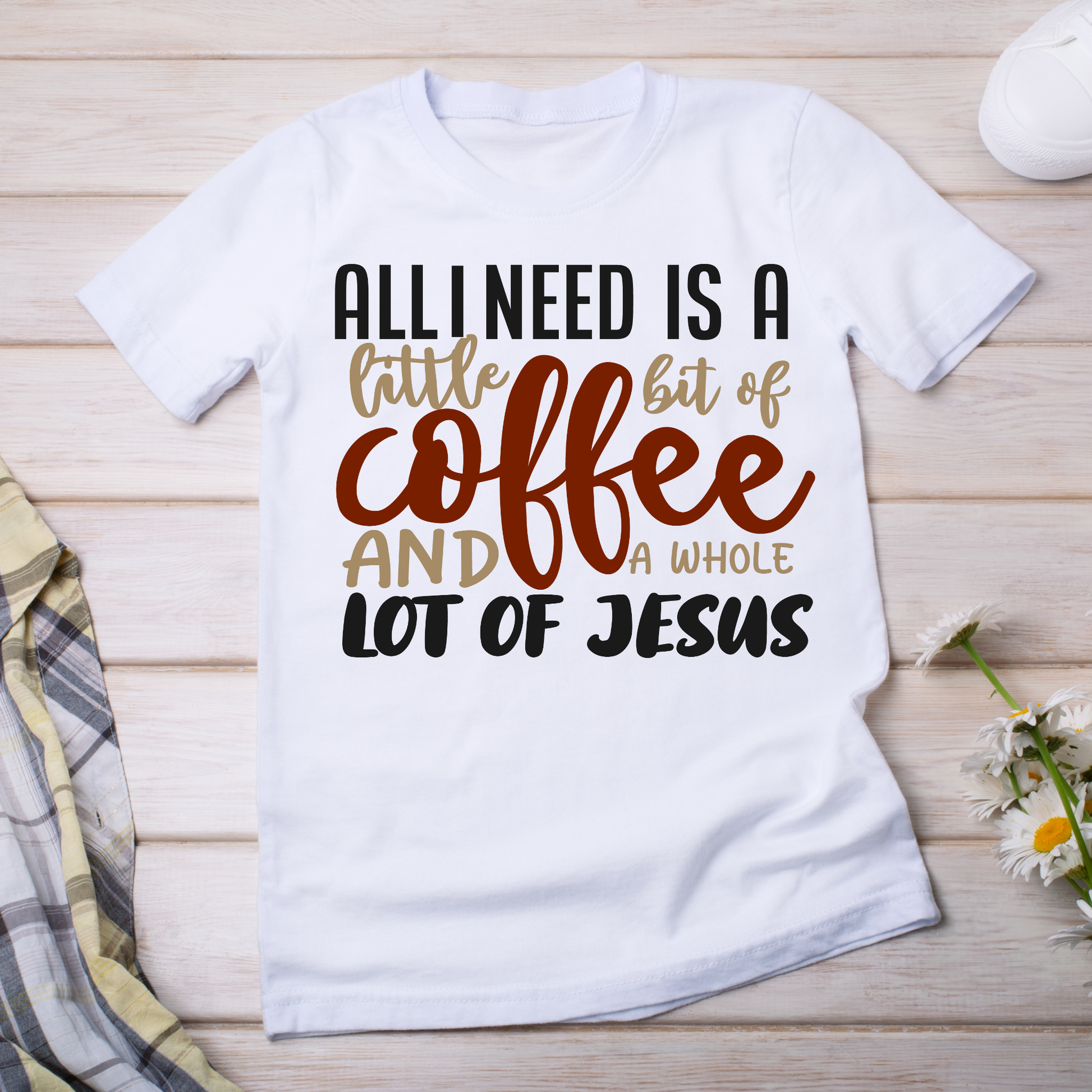 All i need is a little big of coffee - women's funny t-shirt - Premium t-shirt from Lees Krazy Teez - Just $21.95! Shop now at Lees Krazy Teez