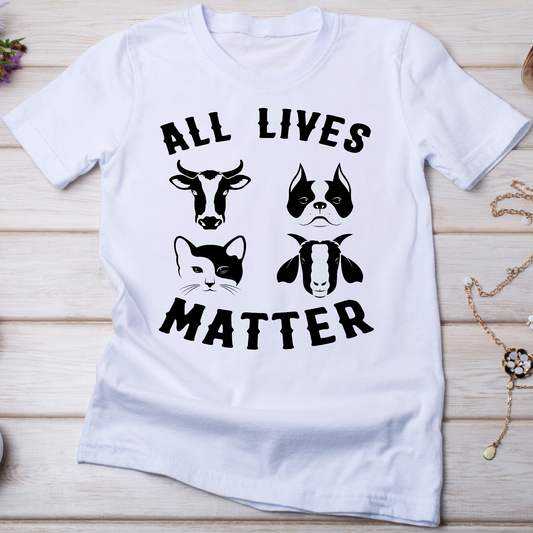 All lives matter dog cat cow Women's vegan t-shirt - Premium t-shirt from Lees Krazy Teez - Just $19.95! Shop now at Lees Krazy Teez