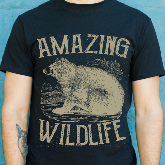 Amazing wildlife bear - Awesome Men's t-shirt - Premium t-shirt from Lees Krazy Teez - Just $19.95! Shop now at Lees Krazy Teez