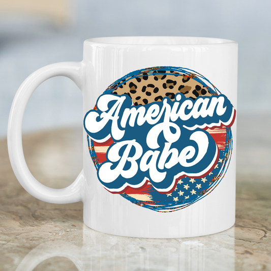 American babe Fourth of July Mug - Premium mugs from Lees Krazy Teez - Just $24.95! Shop now at Lees Krazy Teez