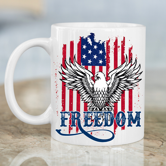 American bald eagle U.S.A flag Fourth of July Mug - Premium mugs from Lees Krazy Teez - Just $24.95! Shop now at Lees Krazy Teez