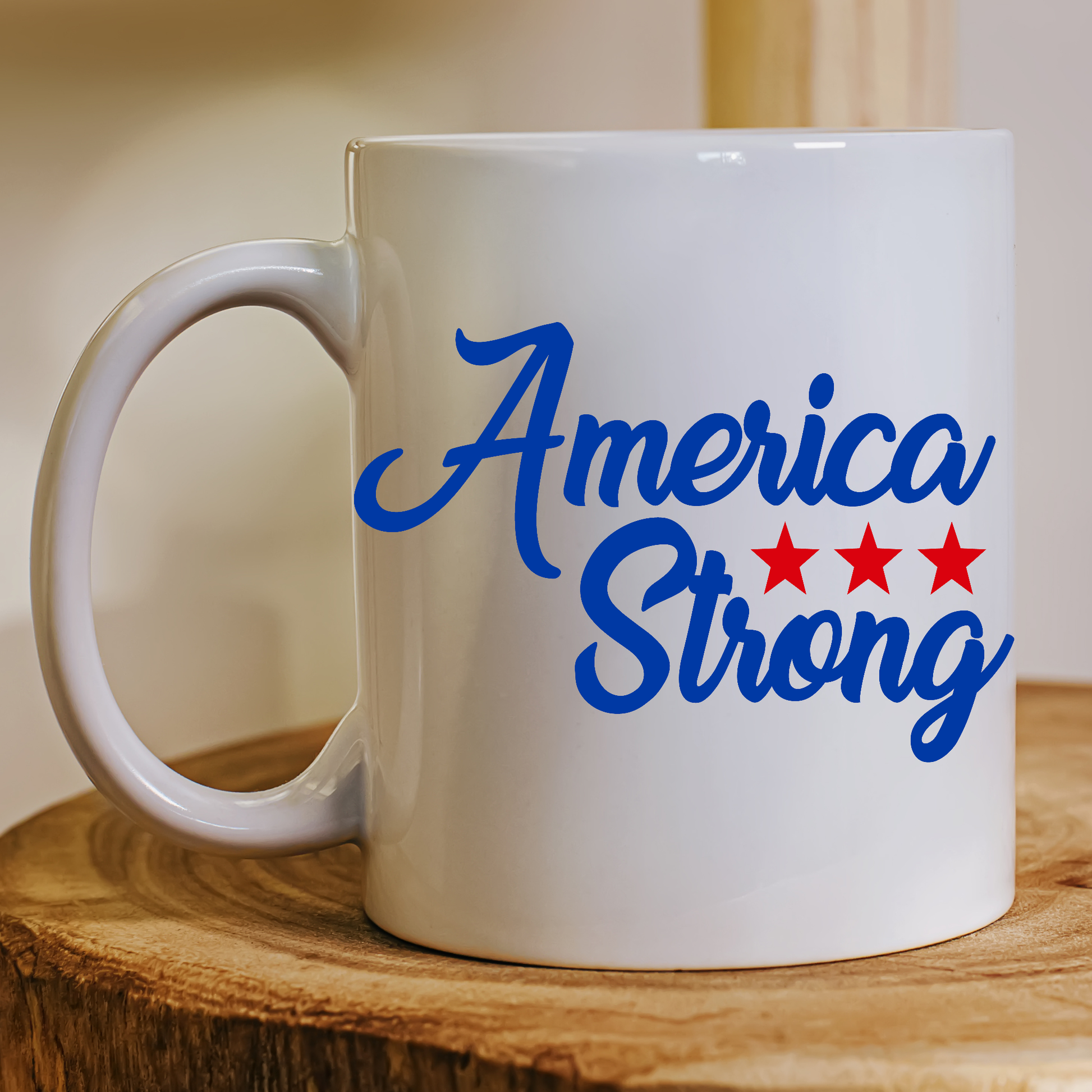 America strong stars Fourth of July Mug - Premium mugs from Lees Krazy Teez - Just $24.95! Shop now at Lees Krazy Teez
