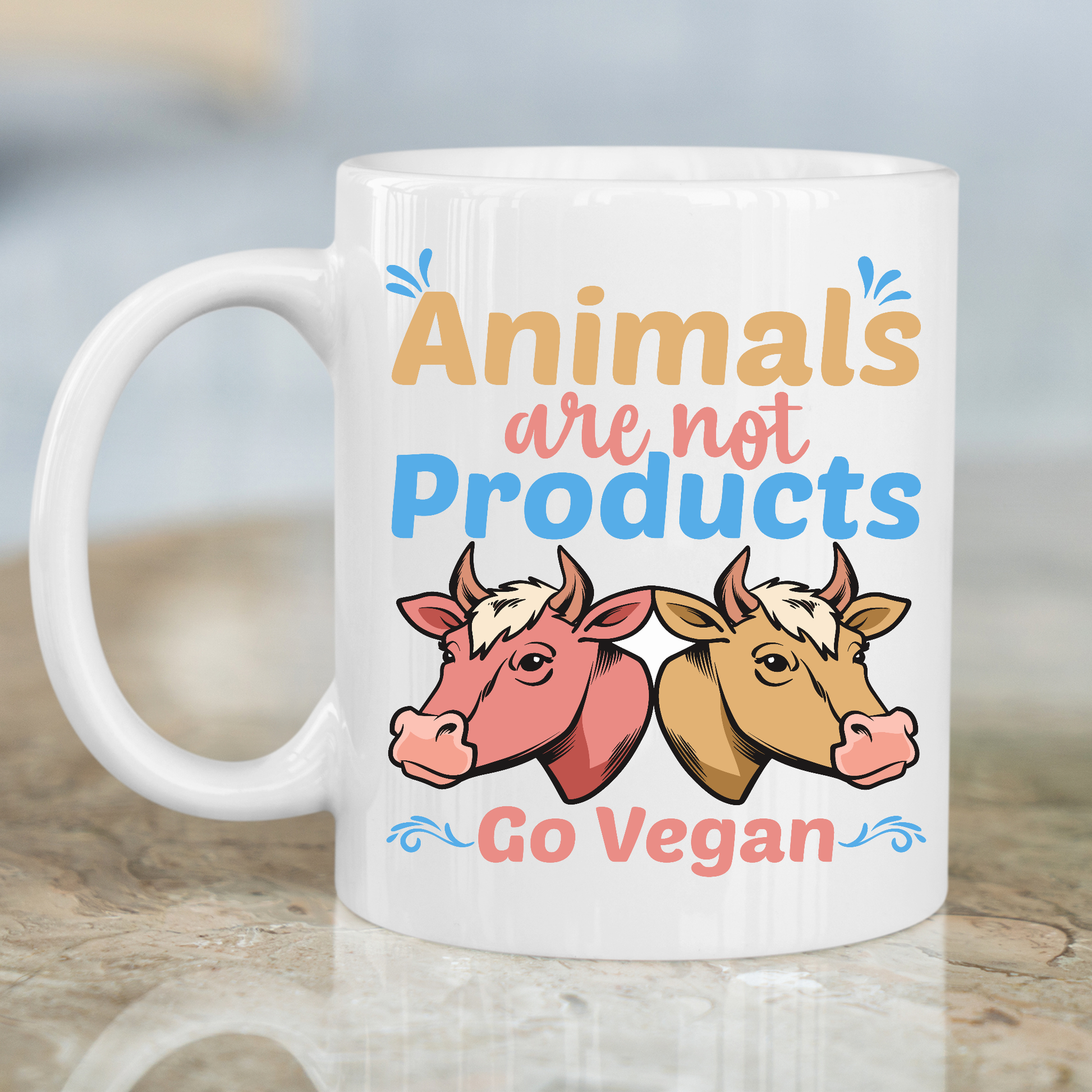 Animals are not products go vegan Mug - Premium mugs from Lees Krazy Teez - Just $24.95! Shop now at Lees Krazy Teez