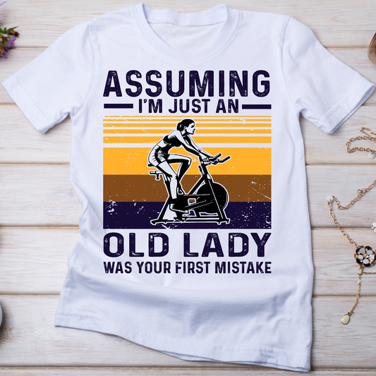 Assuming I'm just an old lady was your first mistake Women's t-shirt - Premium t-shirt from Lees Krazy Teez - Just $19.95! Shop now at Lees Krazy Teez